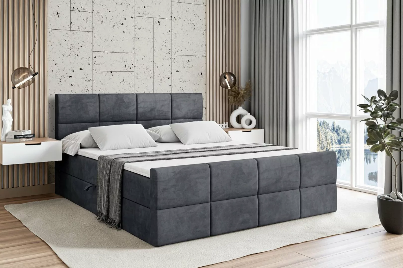 ALTDECOR Boxspringbett ARDENI-Z (Multipocket-Matratze H4, H3 Matratze Bonel günstig online kaufen