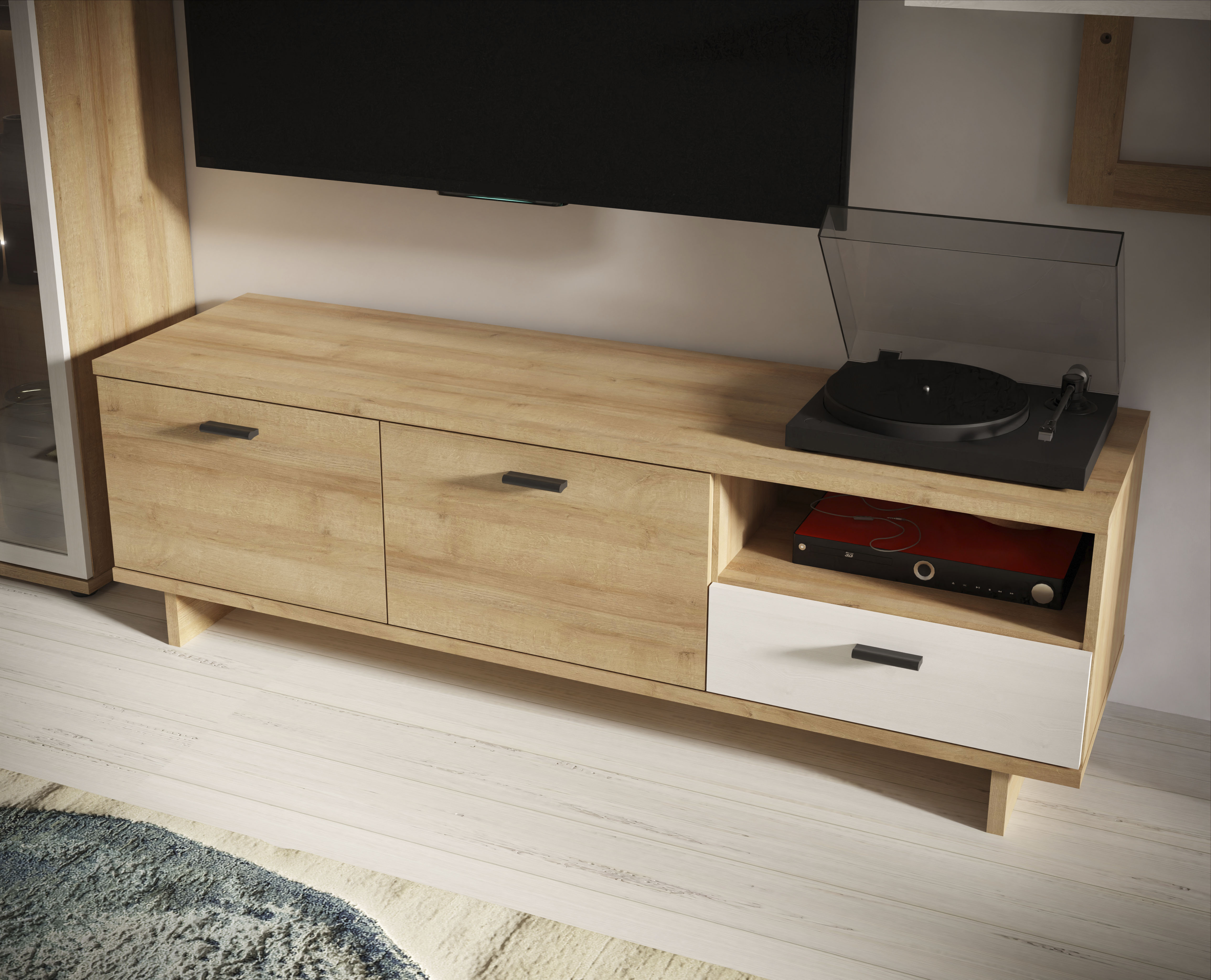 FORTE TV-Schrank "Chesapeak TV-Schrank, 2 Türen, 1 Schubkasten, Metallfüße, günstig online kaufen