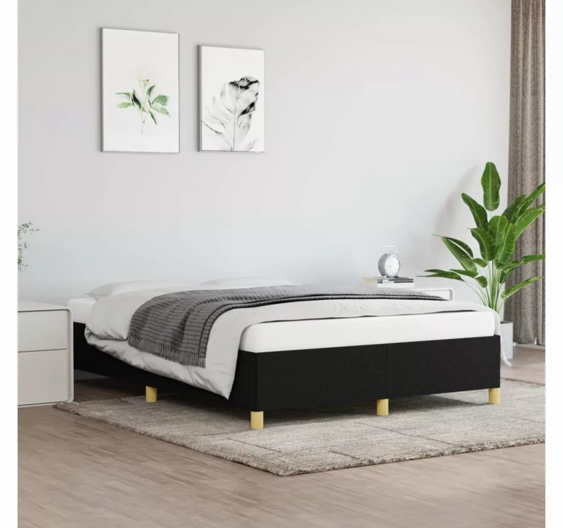 furnicato Bett Bettgestell Schwarz 140x190 cm Stoff günstig online kaufen