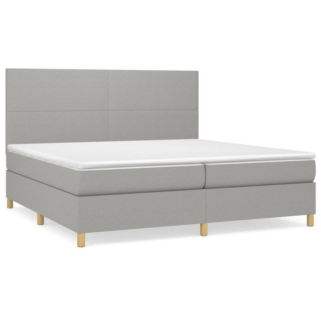 vidaXL Boxspringbett Boxspringbett mit Matratze Hellgrau 200x200 cm Stoff B günstig online kaufen