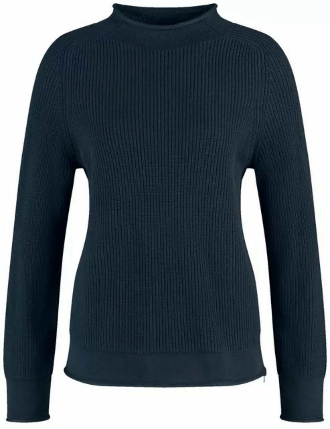 GERRY WEBER Rundhalspullover Gerippter Pullover mit Dekozipper in der Seite günstig online kaufen