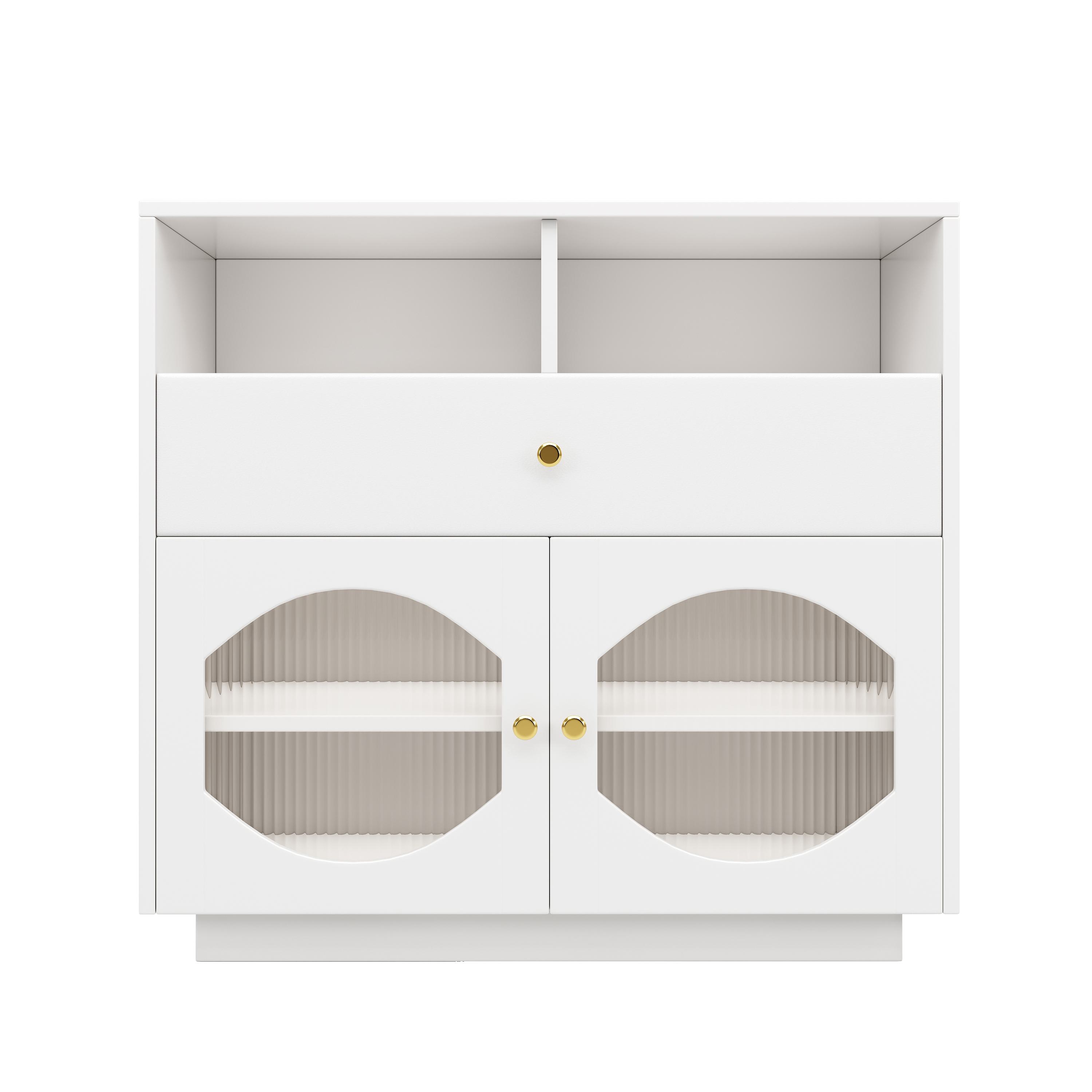 Küchenschrank Sideboard mit Glastüren, Modernes Design, Geräumiger Stauraum günstig online kaufen