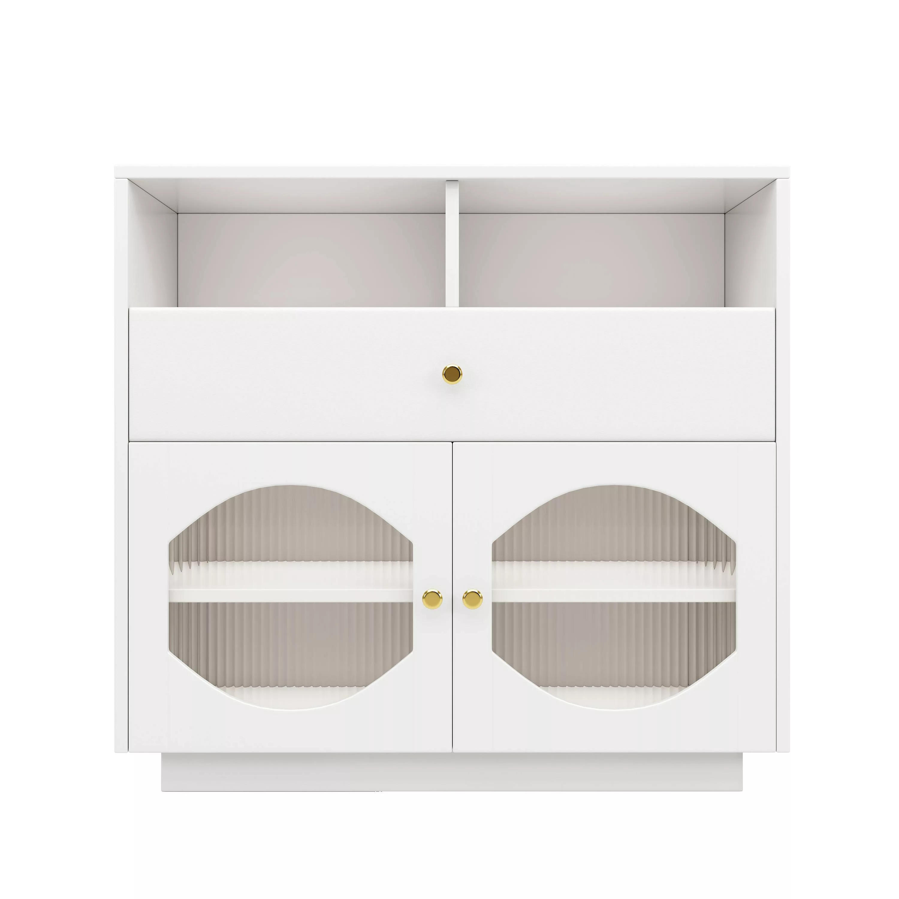 Küchenschrank, Sideboard mit Glastüren, Modernes Design, Geräumiger Staurau günstig online kaufen