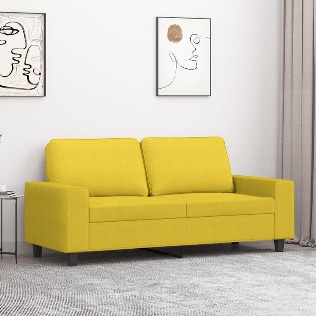 vidaXL Sofa 2-Sitzer-Sofa Hellgelb 140 cm Stoff günstig online kaufen