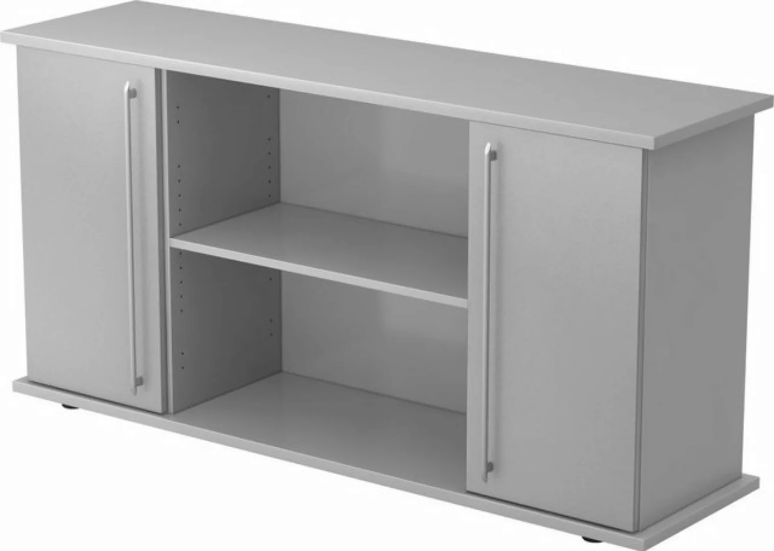 Aktenschrank Sideboard SB 2OH 2 Türen BxTxH 166,1x44,8x84cm Griff RE Grau/S günstig online kaufen