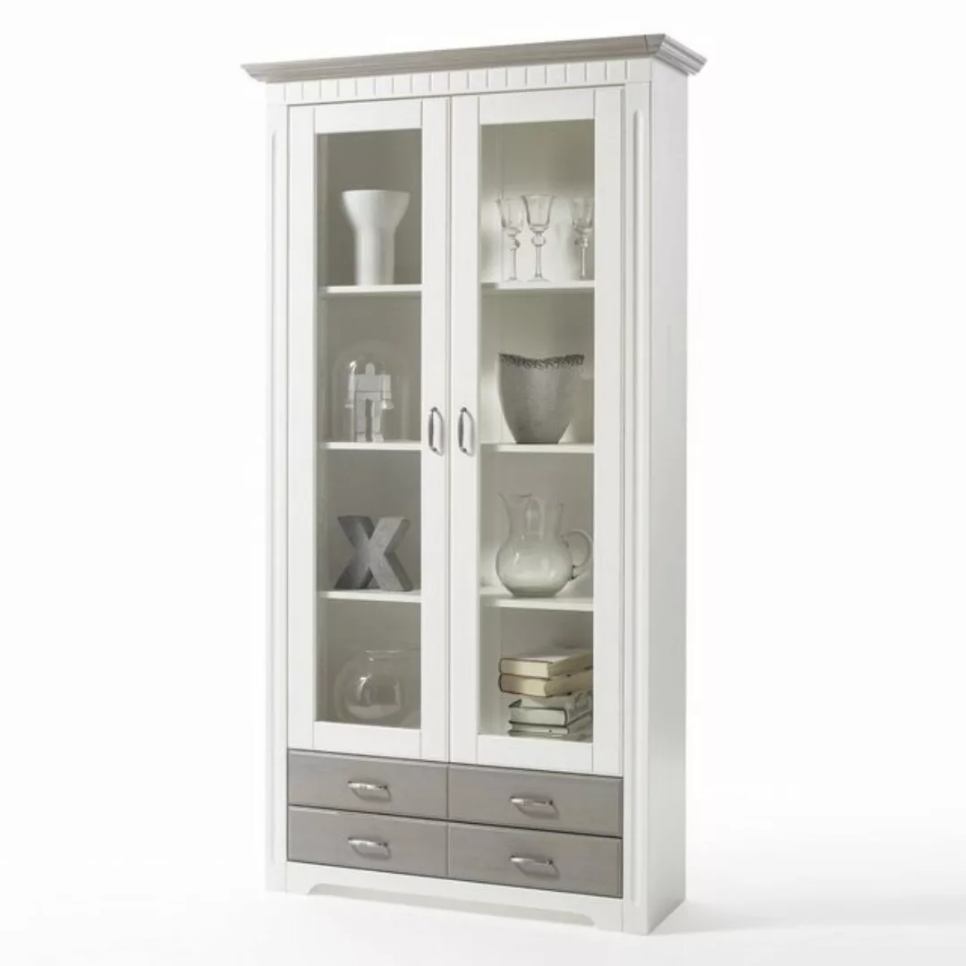 Empinio24 Vitrine Cordoba Breite 106 cm, im Landhausstil, Kiefer massiv, we günstig online kaufen