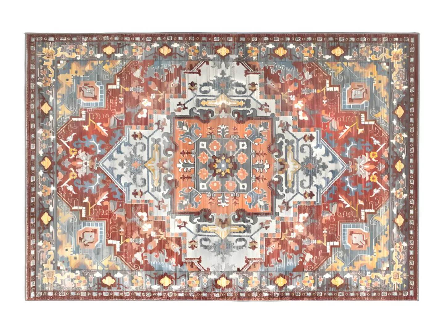 Teppich orientalisch - 160 x 230 cm - Rot & Blau - KALYAN günstig online kaufen