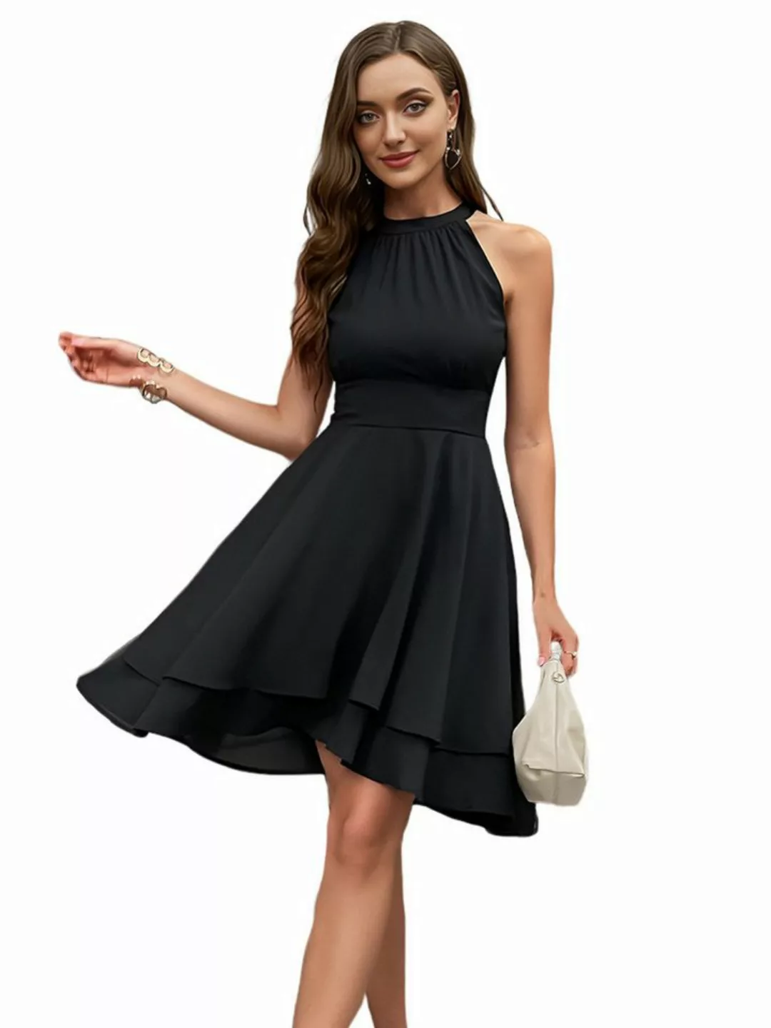 LAPA PLUS Cocktailkleid Damen Partykleid Elegant Chiffon mit Neckholder Abe günstig online kaufen