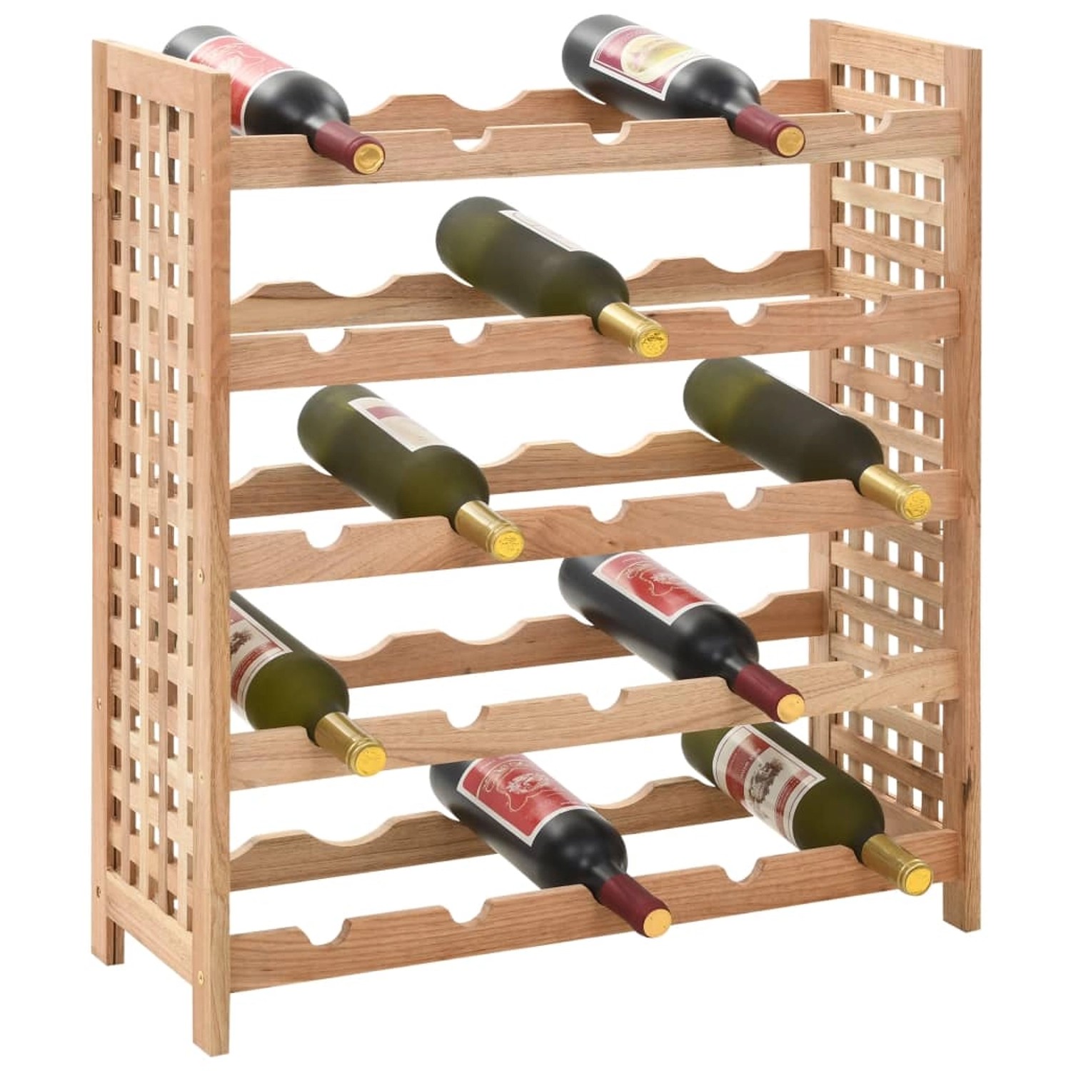 Weinregal Für 25 Flaschen Nussbaumholz Massiv 63x25x73 Cm günstig online kaufen