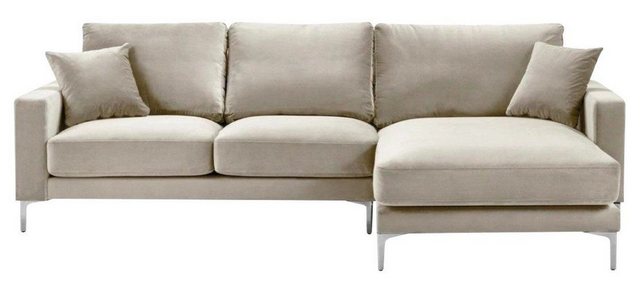 Xlmoebel Ecksofa Beige Ecksofa Stoff Polster Sofa Couch Design Eckgarnitur, günstig online kaufen