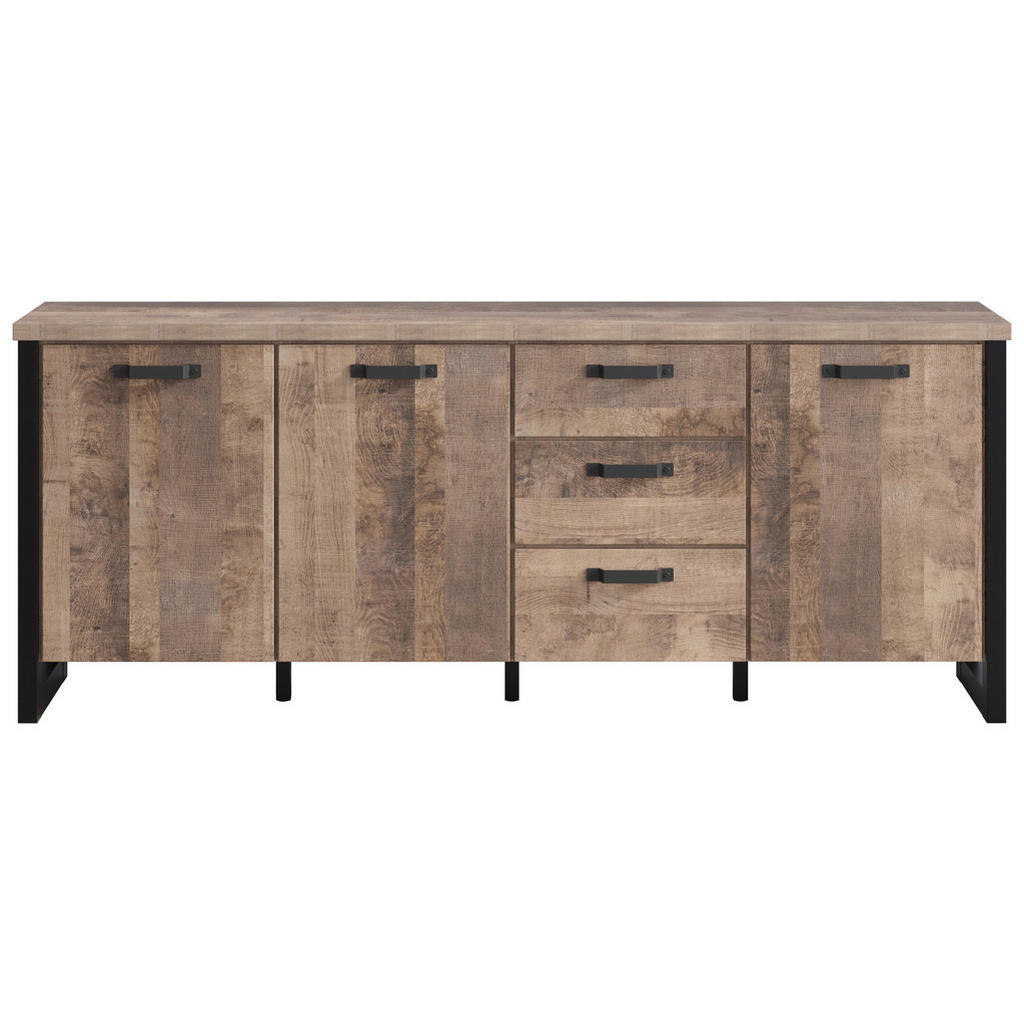 Sideboard Emile Eiche Tabak Nachbildung B/H/T: ca. 214x86x45 cm günstig online kaufen