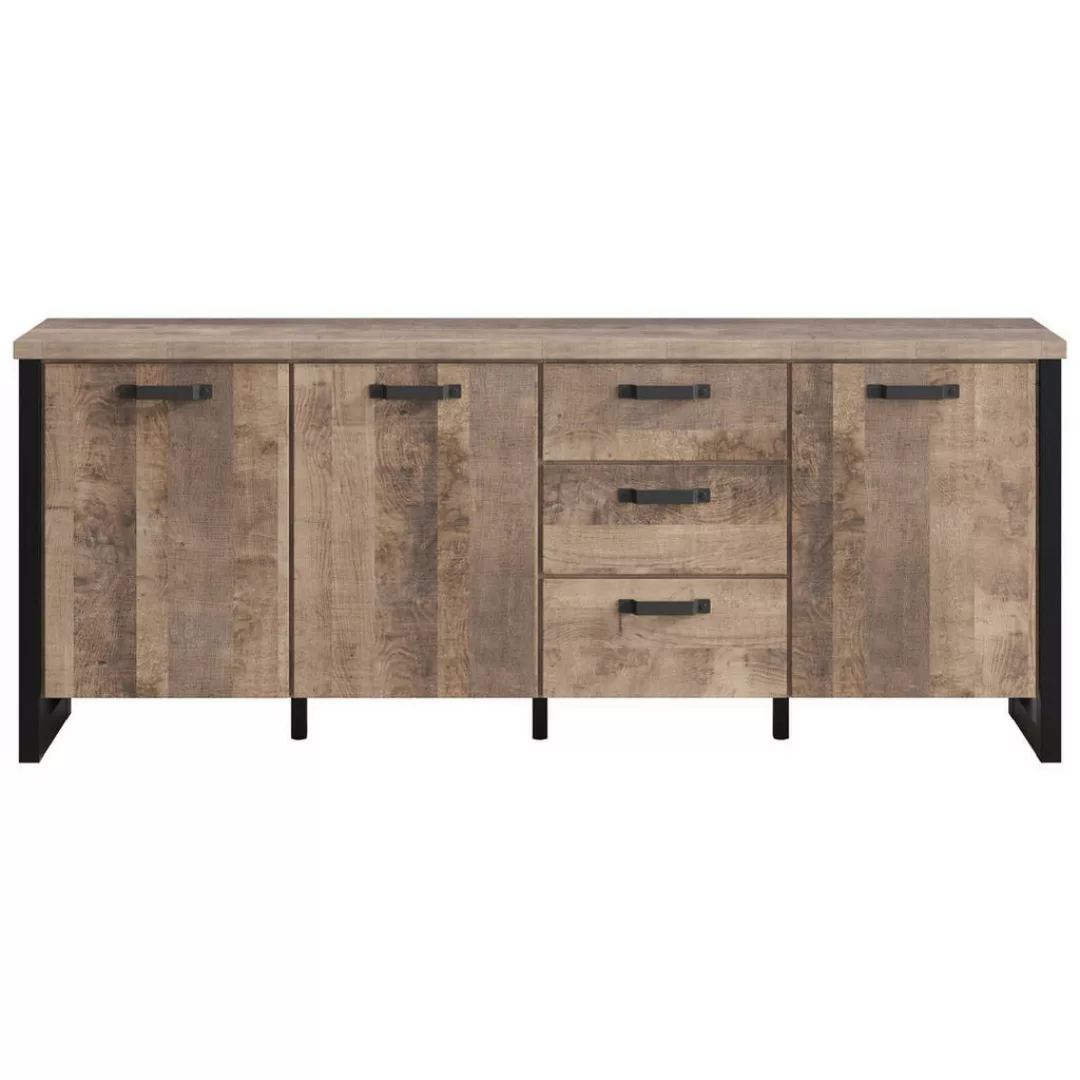 Sideboard Emile Eiche Tabak Nachbildung B/H/T: ca. 214x86x45 cm günstig online kaufen