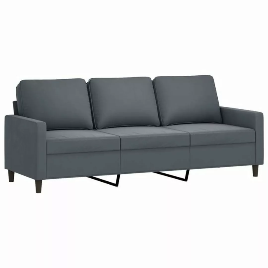 vidaXL Sofa 3-Sitzer-Sofa Dunkelgrau 180 cm Samt günstig online kaufen