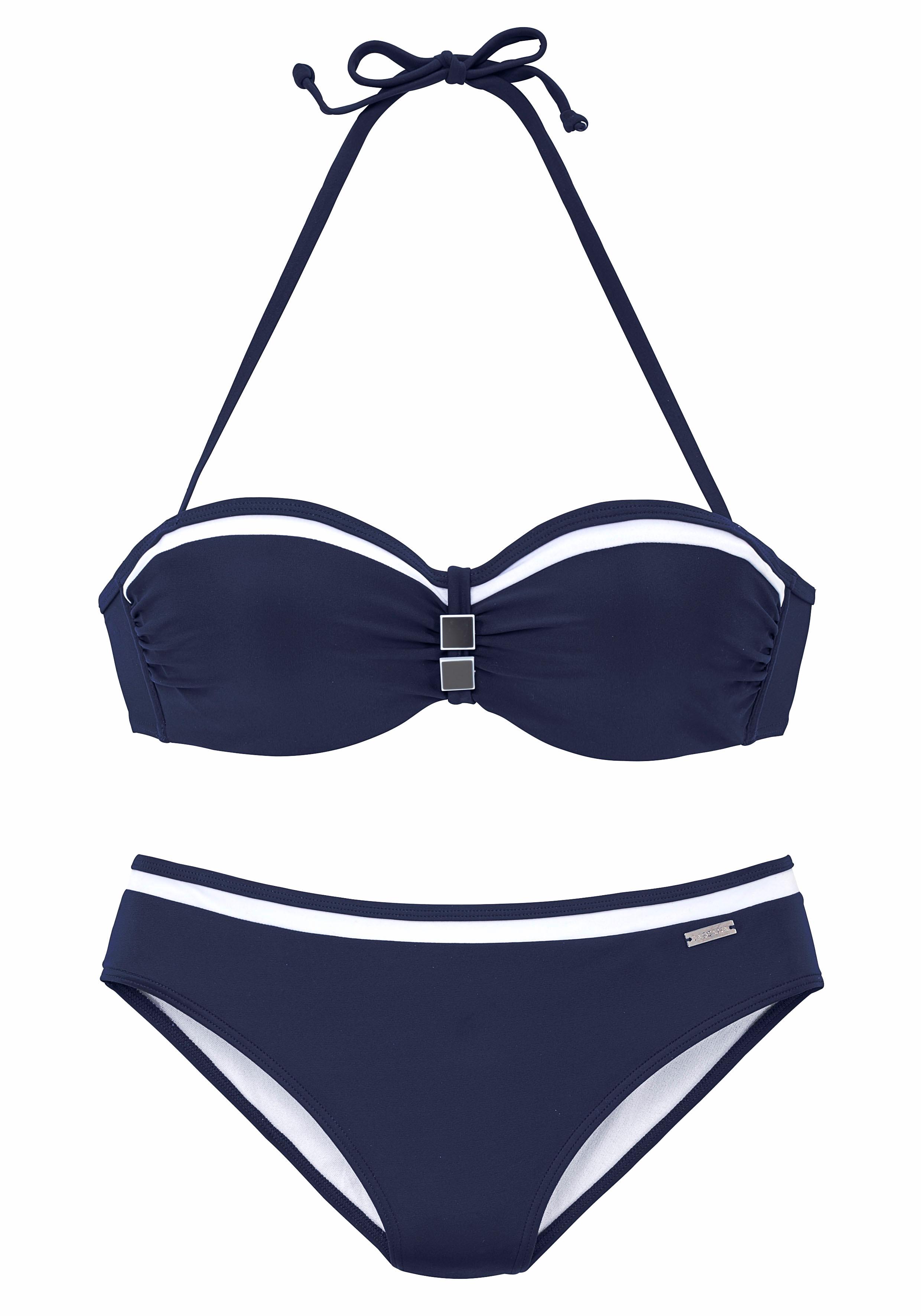 LASCANA Bügel-Bandeau-Bikini, mit Kontrastdetails günstig online kaufen