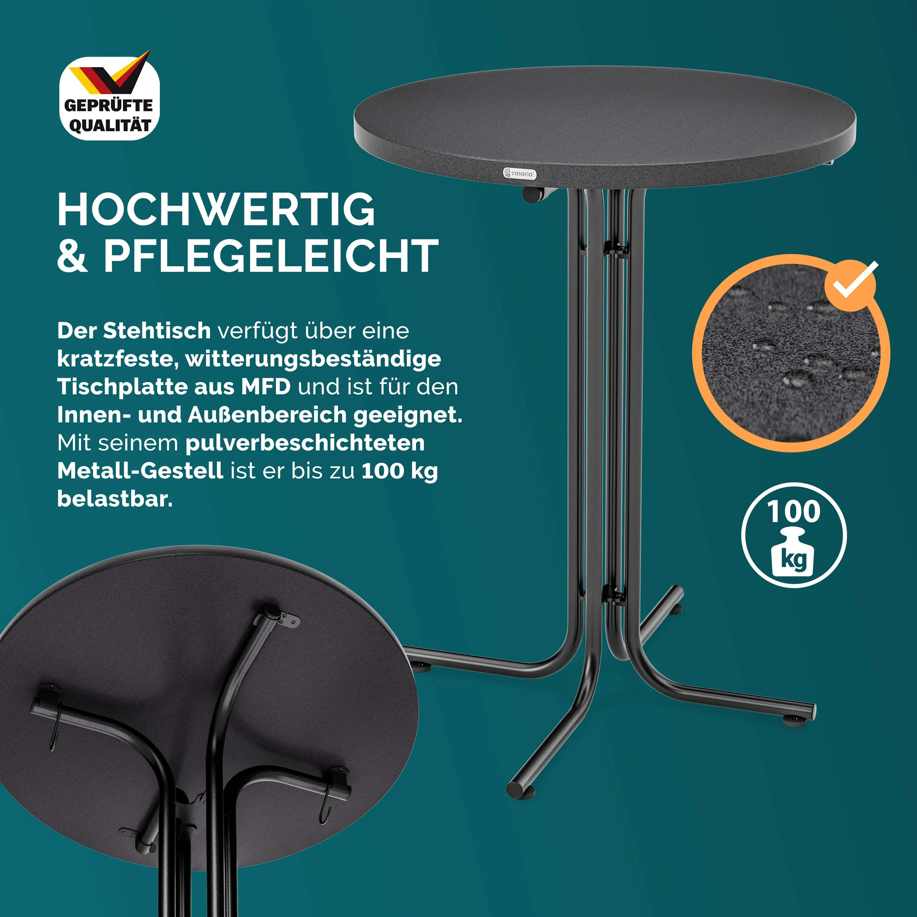 Stehtisch Grau 110x70cm + Stehtischhusse Grau Ø70cm günstig online kaufen