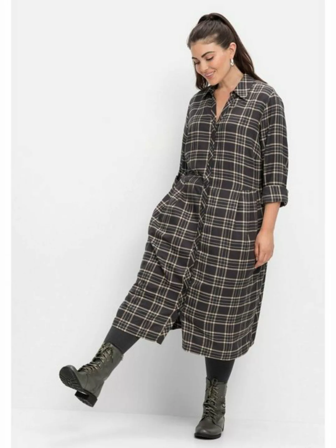 Sheego Blusenkleid Große Größen mit Taillennaht, in leichter A-Linie günstig online kaufen