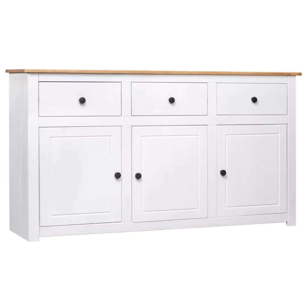 Sideboard Weiß 135 X 40 X 80 Cm Massivholz Panama-kiefer günstig online kaufen