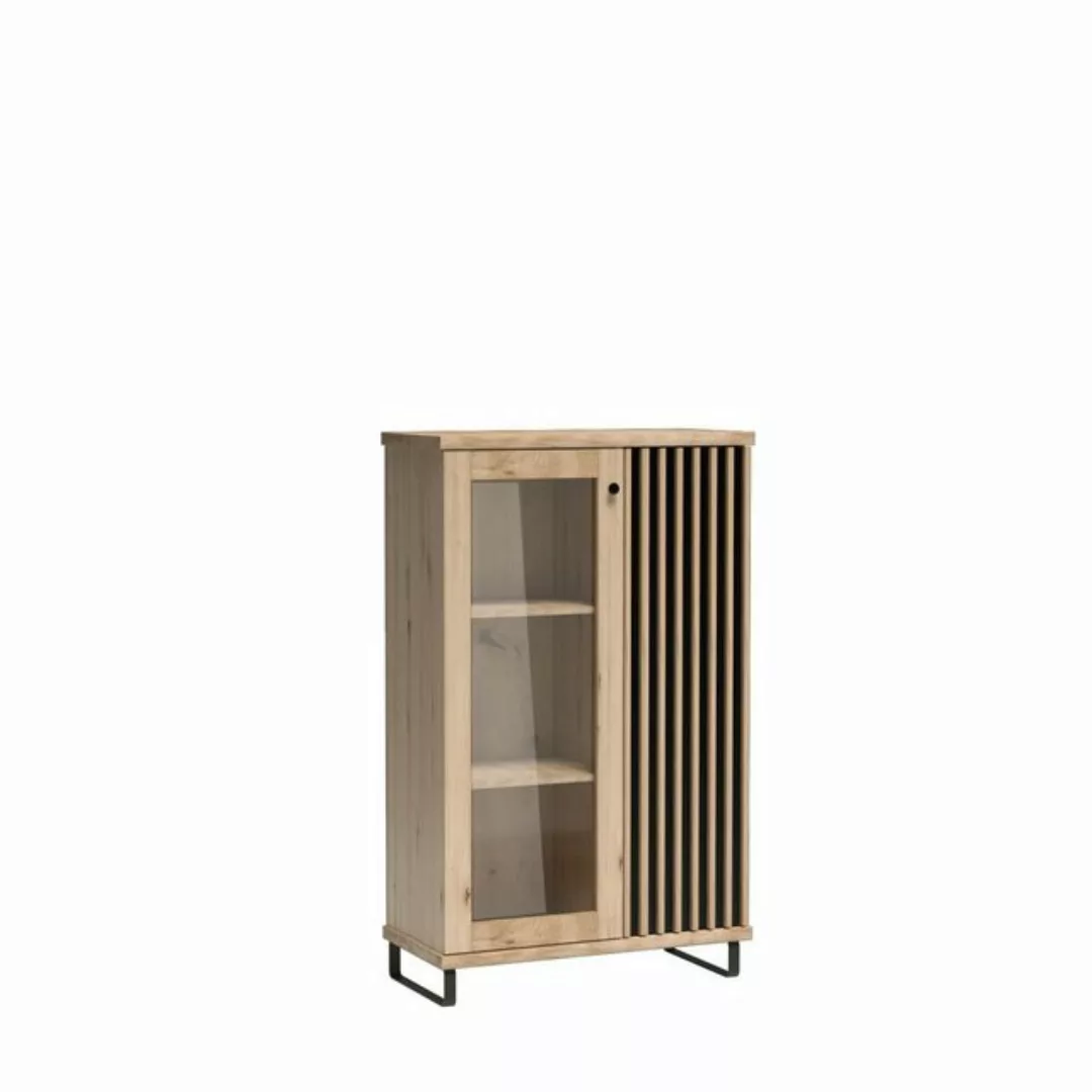 Marmex Möbel Glasvitrine CALI 03 N zweitürige Kommode niedriger Vitrinensch günstig online kaufen