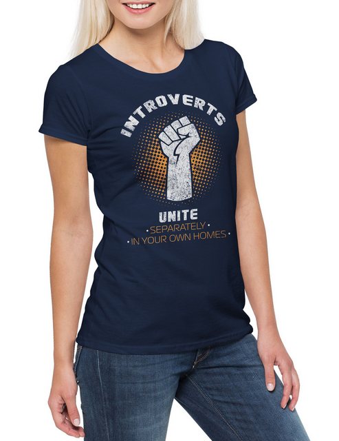 Urban Backwoods Print-Shirt Introverts Unite Damen T-Shirt Geek Nerd Fun In günstig online kaufen