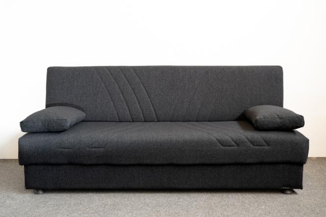 3-Sitzer Schlafsofa mit Bettkasten und Federkern 195 cm breit Grau KEMER günstig online kaufen