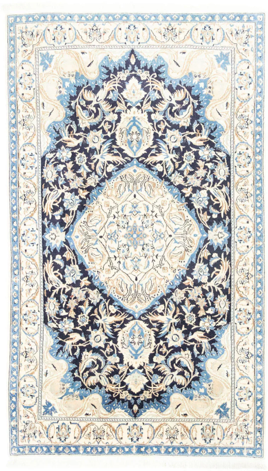 morgenland Wollteppich »Nain Geometrisch Blu scuro 208 x 125 cm«, rechtecki günstig online kaufen