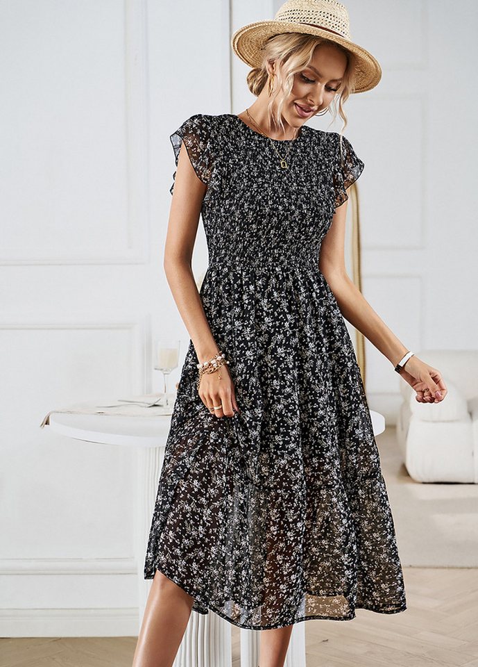 DEBAIJIA Dirndl Sommerkleid Damen Frauen Bedruckter Kleid Lässiger Elegant günstig online kaufen