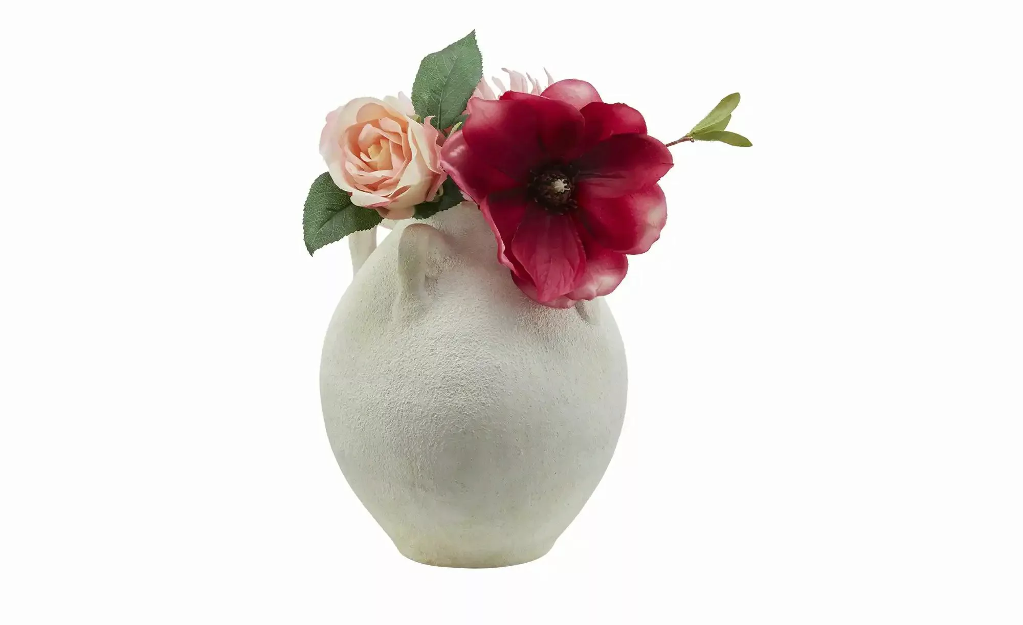 HOME STORY Deko Vase   ¦ weiß ¦ Steingut ¦ Maße (cm): H: 23,5  Ø: 19.5 Acce günstig online kaufen