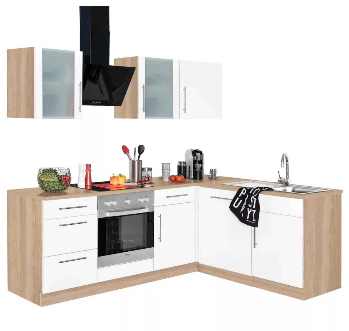 wiho Küchen Winkelküche "Cali", mit E-Geräten, Stellbreite 220 x 170 cm günstig online kaufen