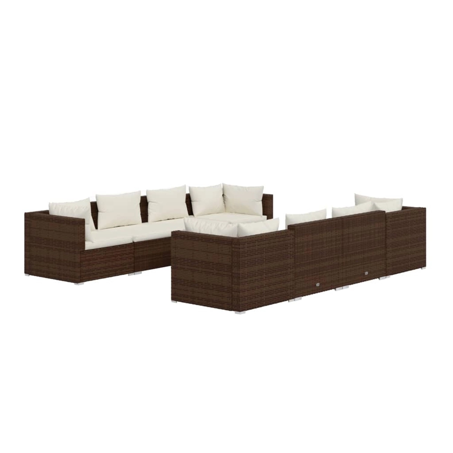 vidaXL 9-tlg Garten-Lounge-Set mit Kissen Poly Rattan Braun Modell 4 günstig online kaufen