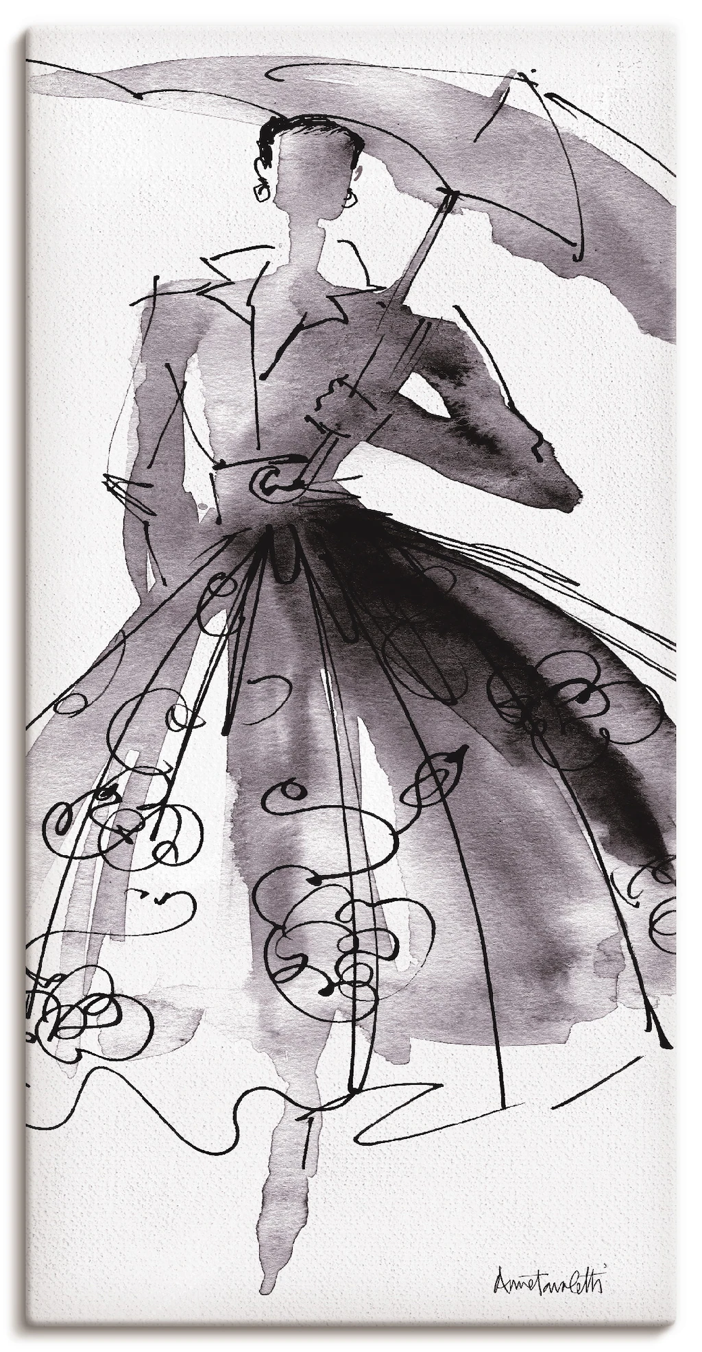 Artland Wandbild "Mode Skizzenbuch VI", Mode, (1 St.), als Leinwandbild, Po günstig online kaufen