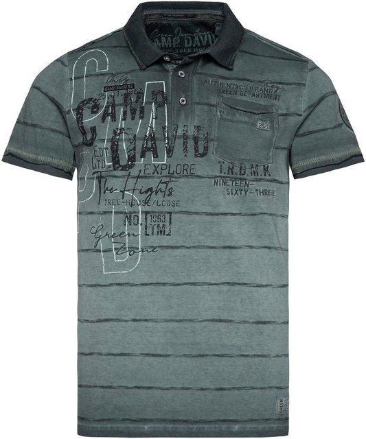 CAMP DAVID Poloshirt mit offenen Kanten auf den Schultern günstig online kaufen