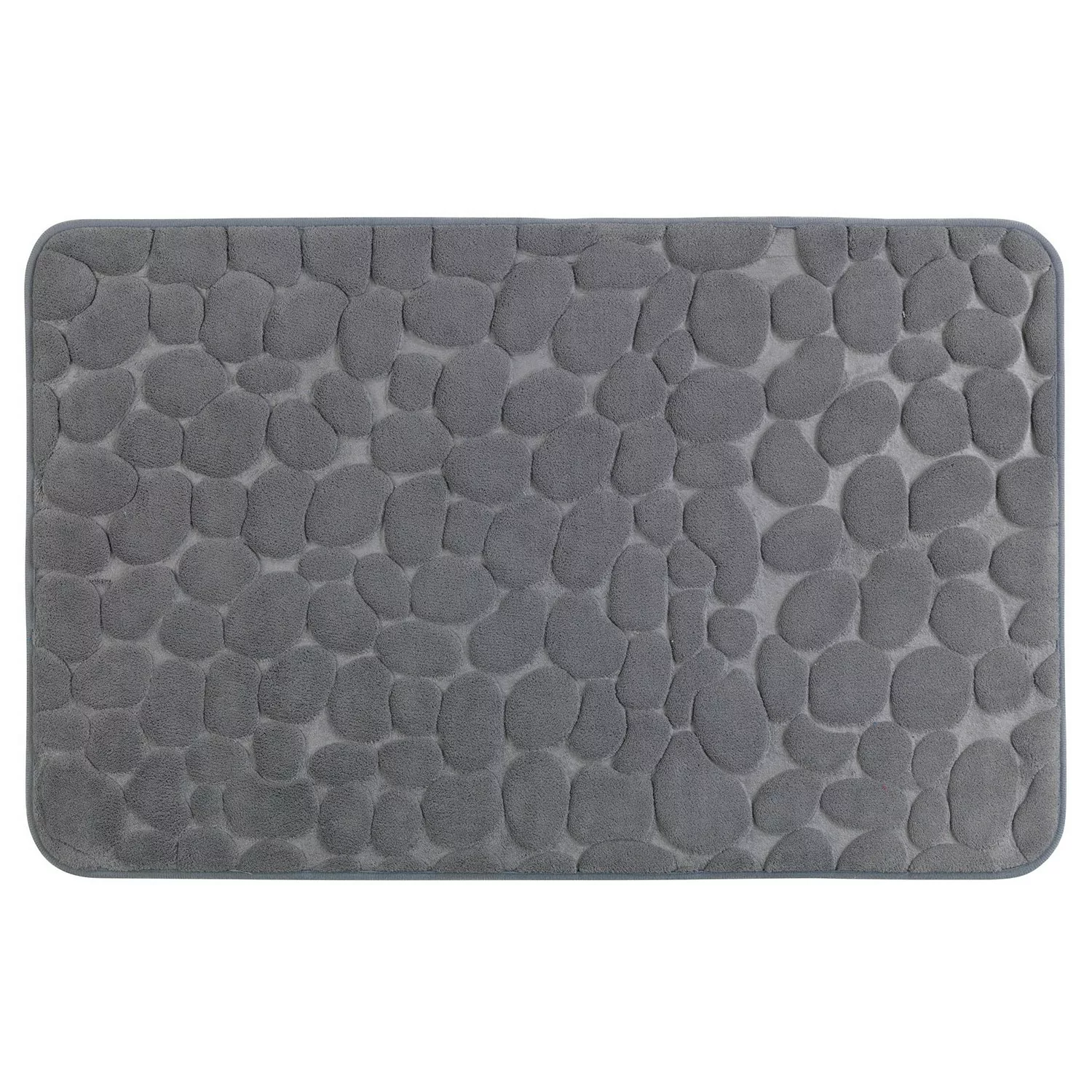 WENKO Badteppich Memory Foam Pebbles Grau, 50 x 80 cm grau günstig online kaufen