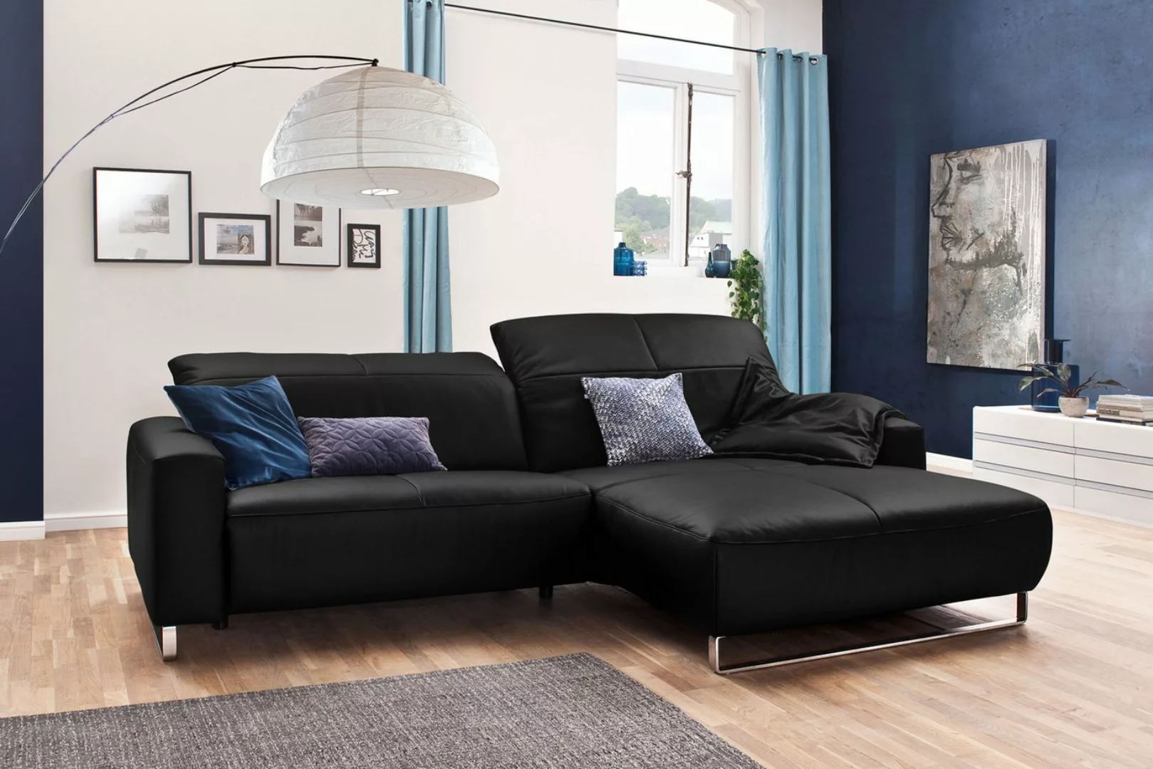 KAWOLA Ecksofa YORK, Sofa, Recamiere rechts od. links, mit od. ohne Sitztie günstig online kaufen