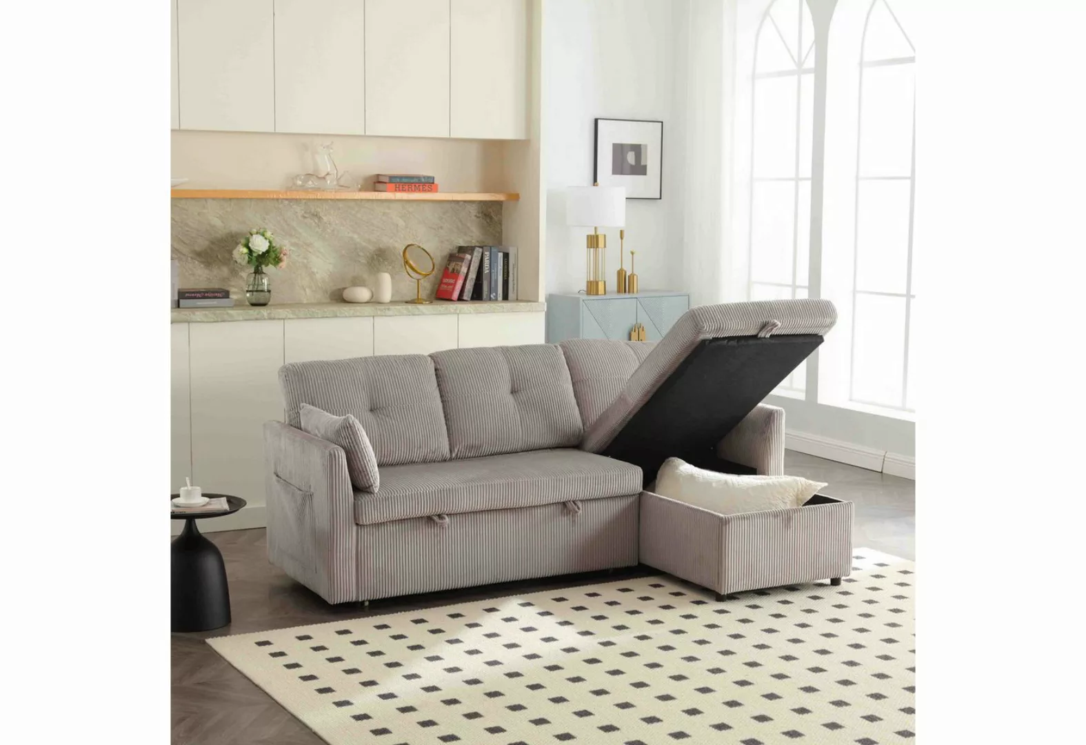 MODFU Sofa Modulares Ecksofa L-förmiges modulares Sofa, mit umkehrbarer Cha günstig online kaufen