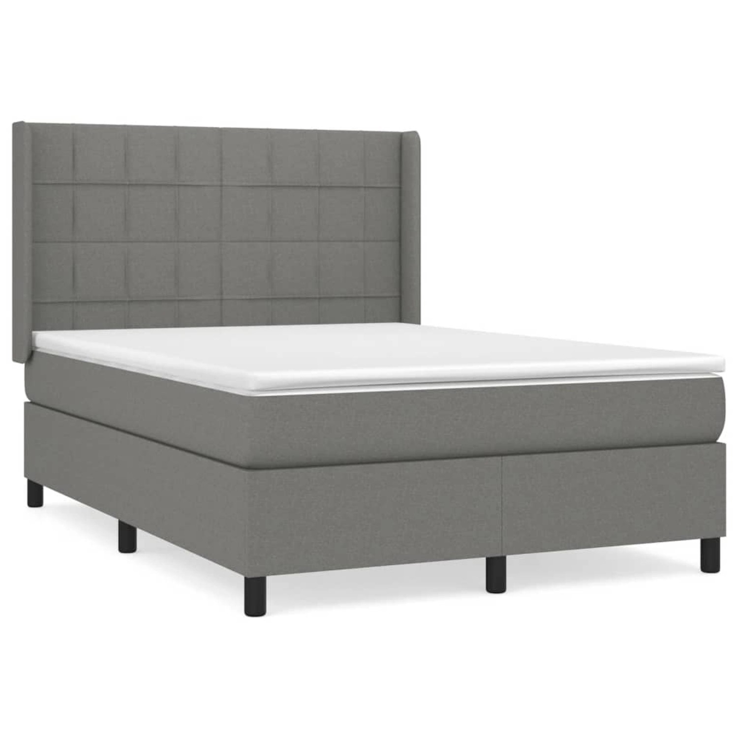 vidaXL Boxspringbett mit Matratze Dunkelgrau 140x190 cm Stoff1371500 günstig online kaufen