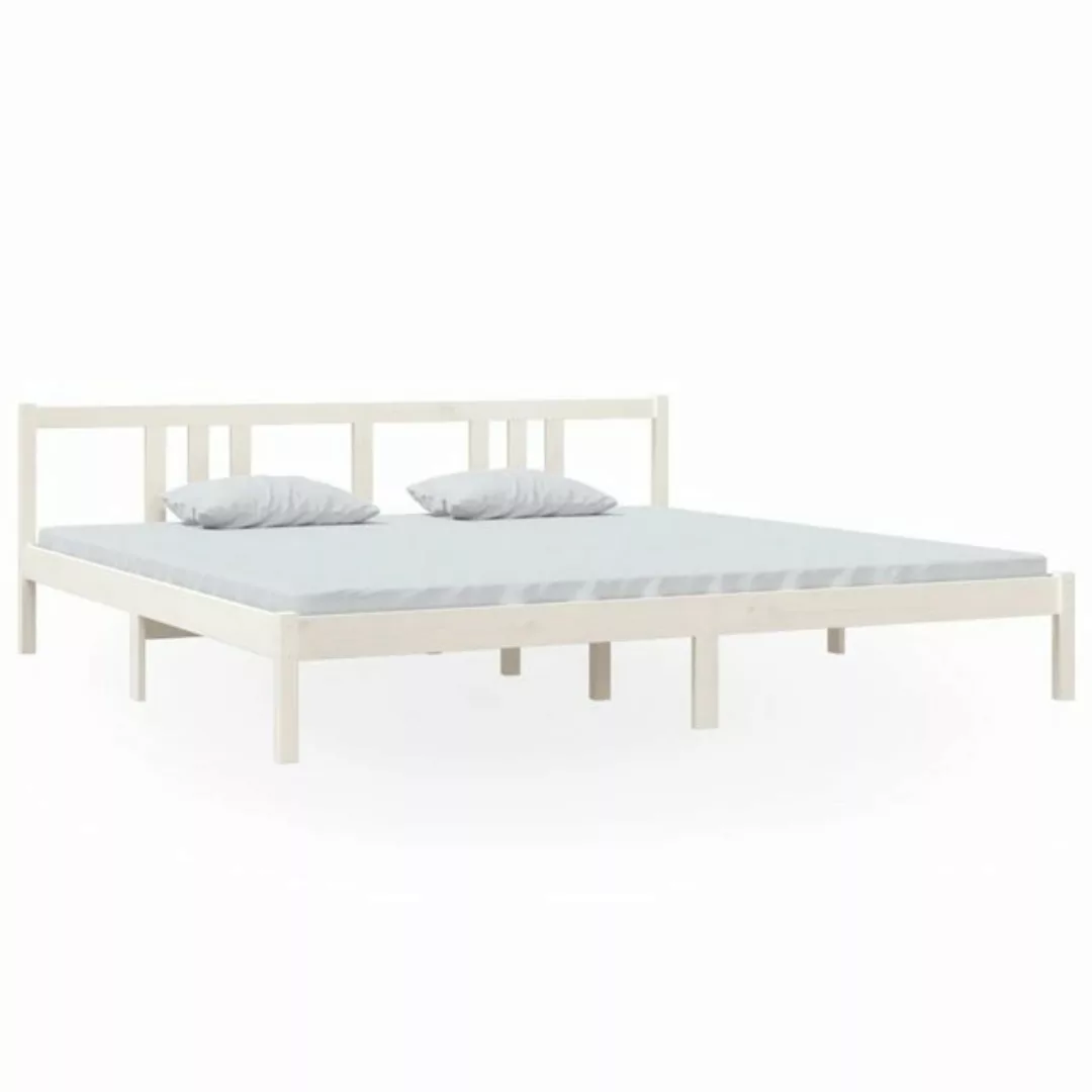 furnicato Bett Massivholzbett Weiß 200x200 cm günstig online kaufen