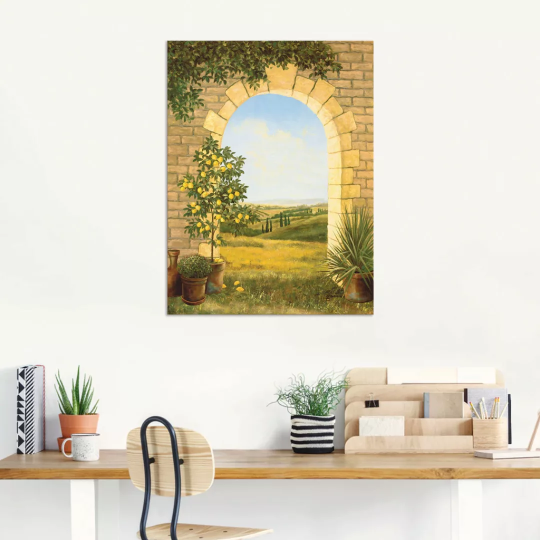 Artland Wandbild "Zitronenbaum vorm Torbogen II", Fensterblick, (1 St.), al günstig online kaufen