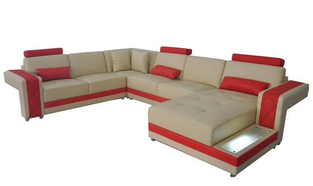 Xlmoebel Sofa Modernes Design Ledersofa in U-Form mit Eckelementen und, Her günstig online kaufen