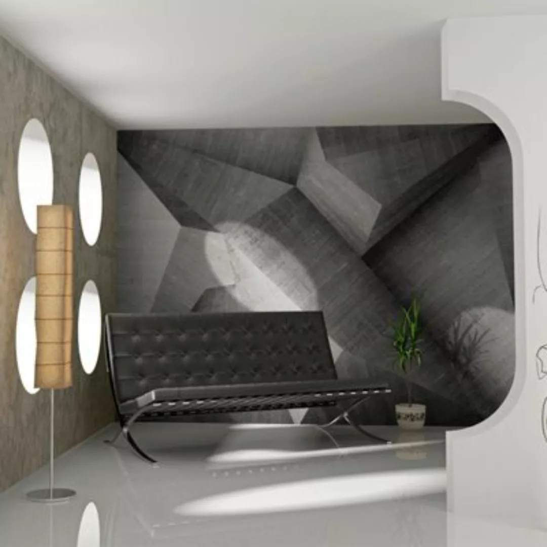 artgeist Fototapete Abstrakte Betonblöcke grau/weiß Gr. 350 x 270 günstig online kaufen