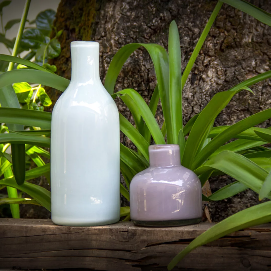 Dekovase Weiß Botellas, Blumenvase günstig online kaufen