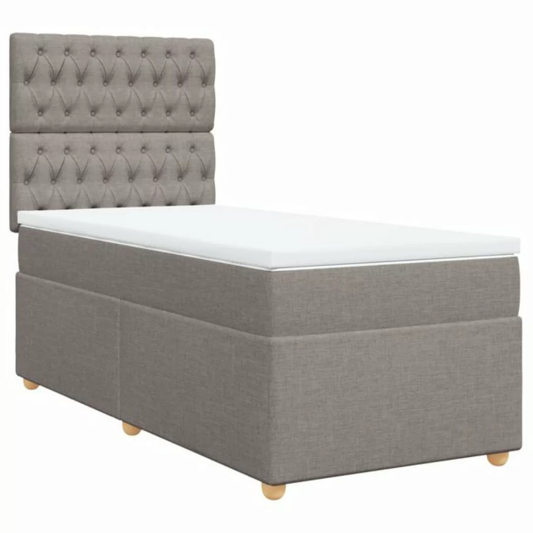 vidaXL Bett Boxspringbett mit Matratze Taupe 80x200 cm Stoff günstig online kaufen