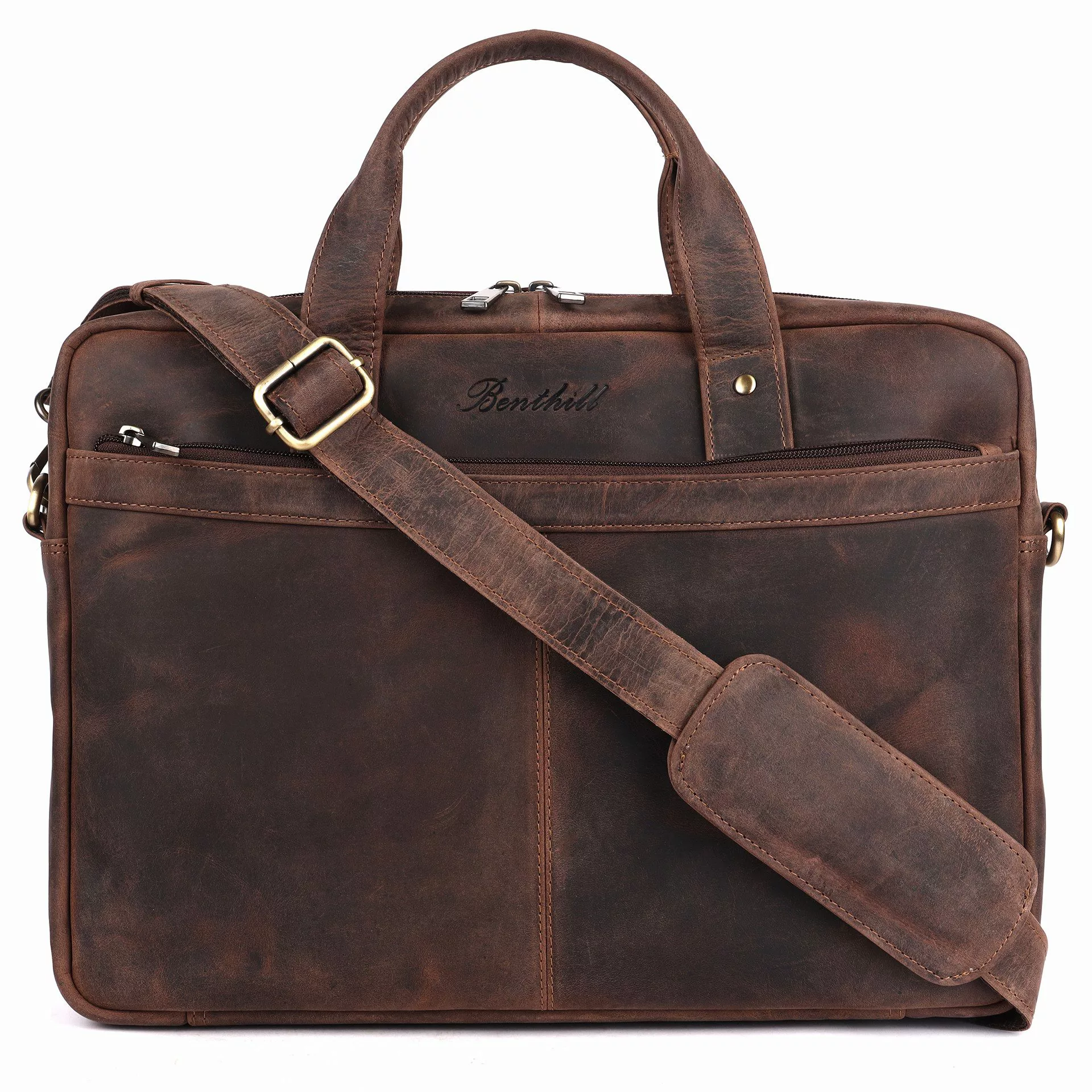 Benthill Aktentasche Echt Leder Laptoptasche Büro günstig online kaufen