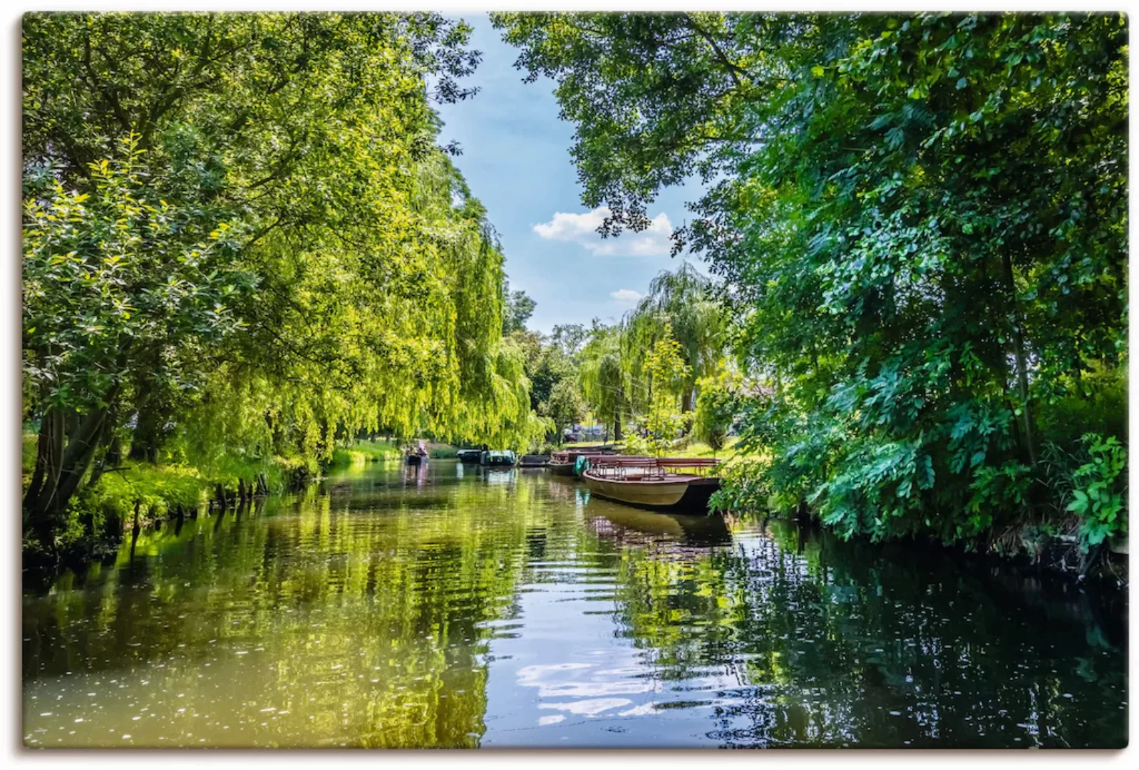 Artland Wandbild "Kahnfahrt durch die Fließe im Spreewald", Gewässer, (1 St günstig online kaufen