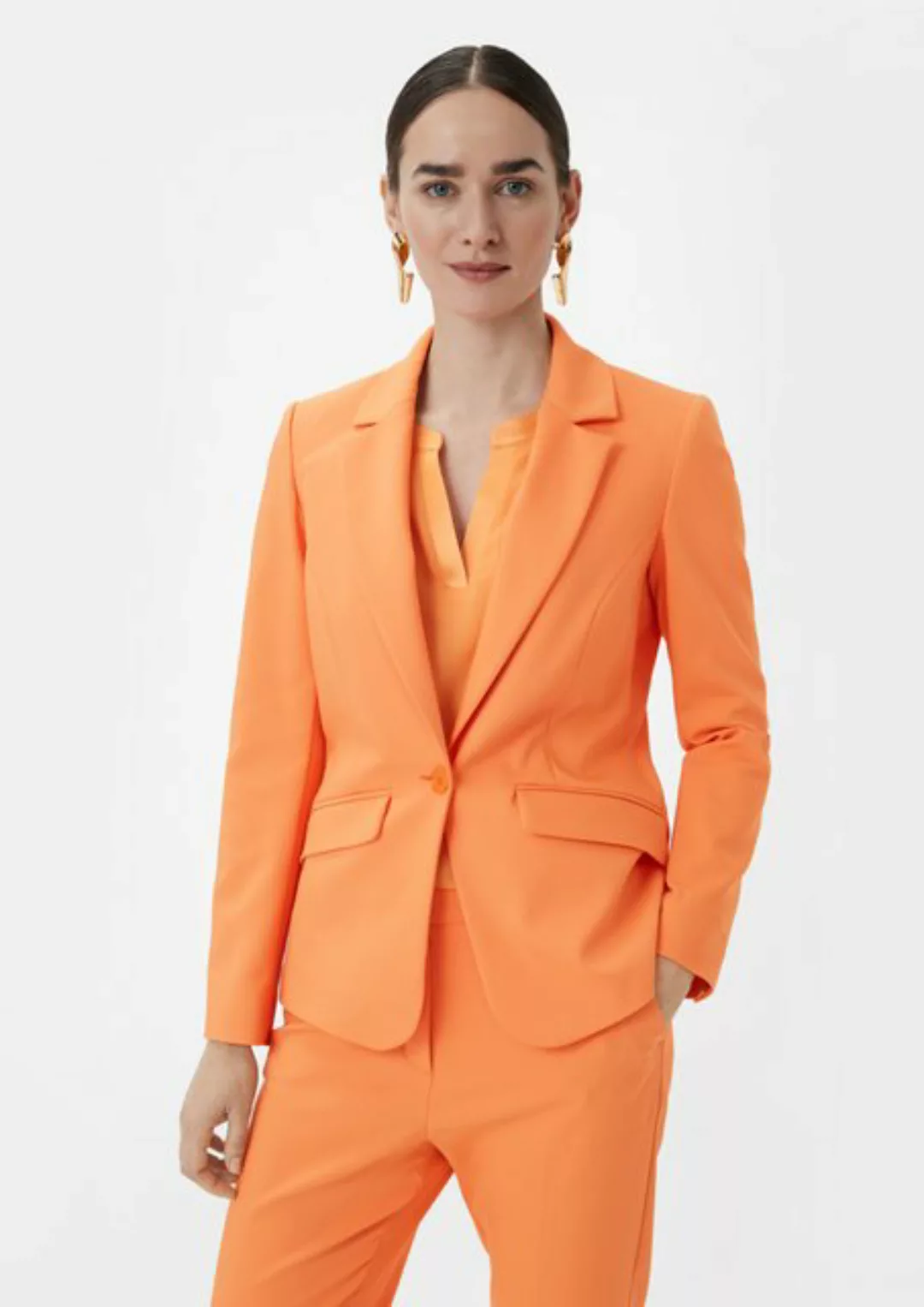 Comma Blusenblazer Blazer aus Baumwollmix Logo günstig online kaufen