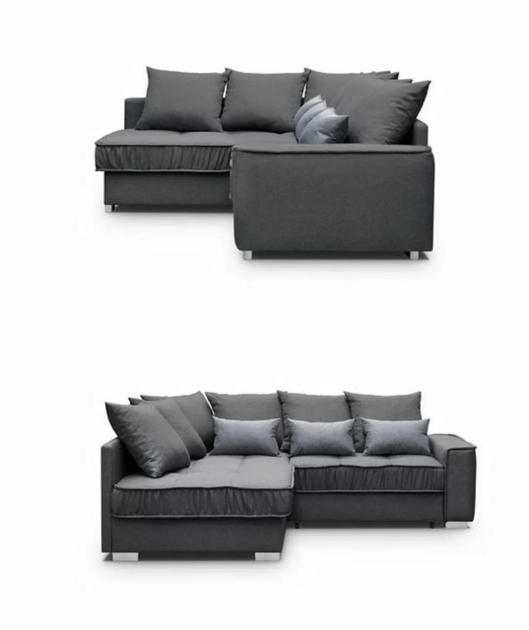 Beautysofa Polsterecke Modern Eckcouch Couch Ralf mit Bettkasten und Schlaf günstig online kaufen