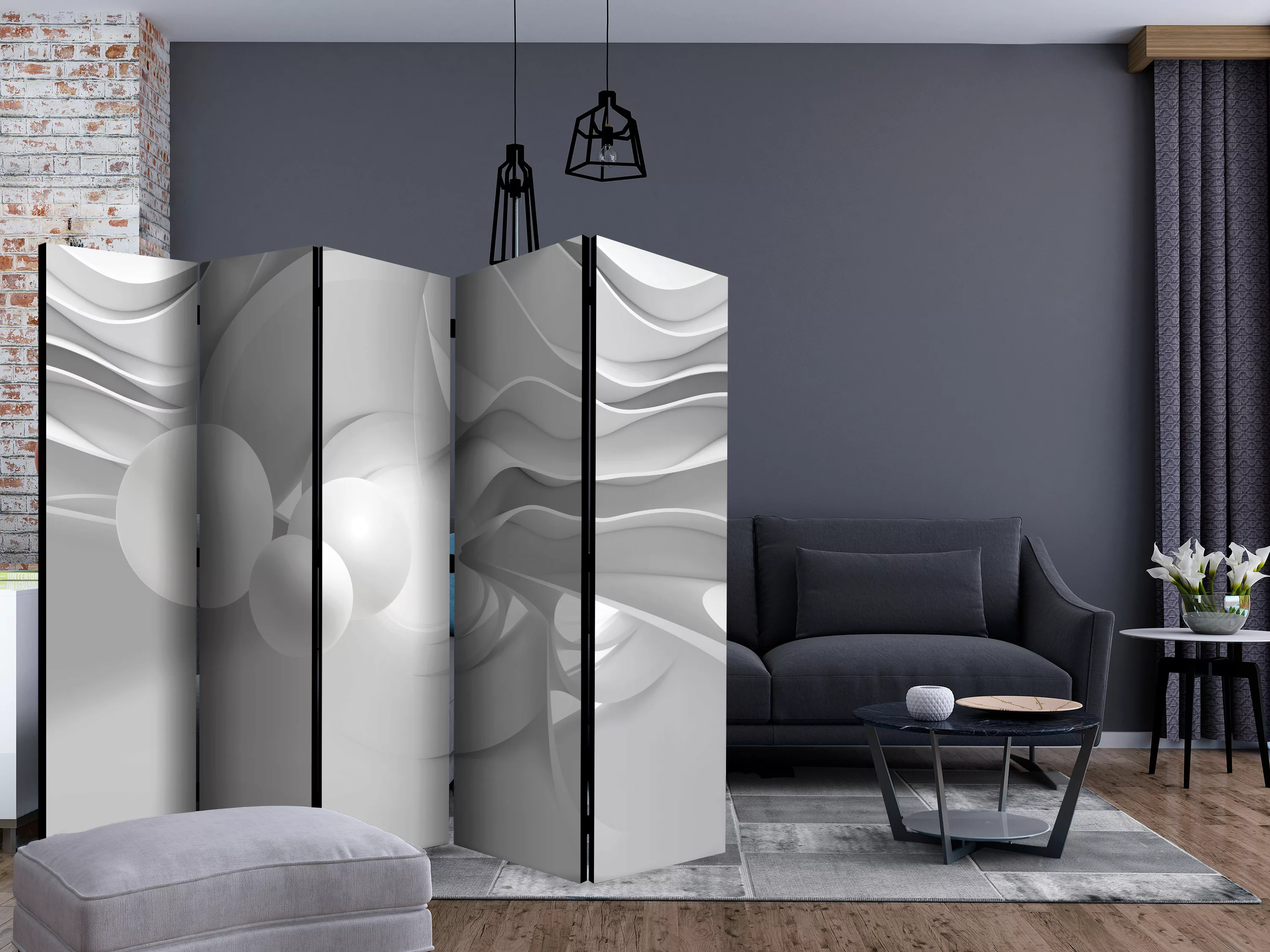 5-teiliges Paravent - White Corridors Ii [room Dividers] günstig online kaufen