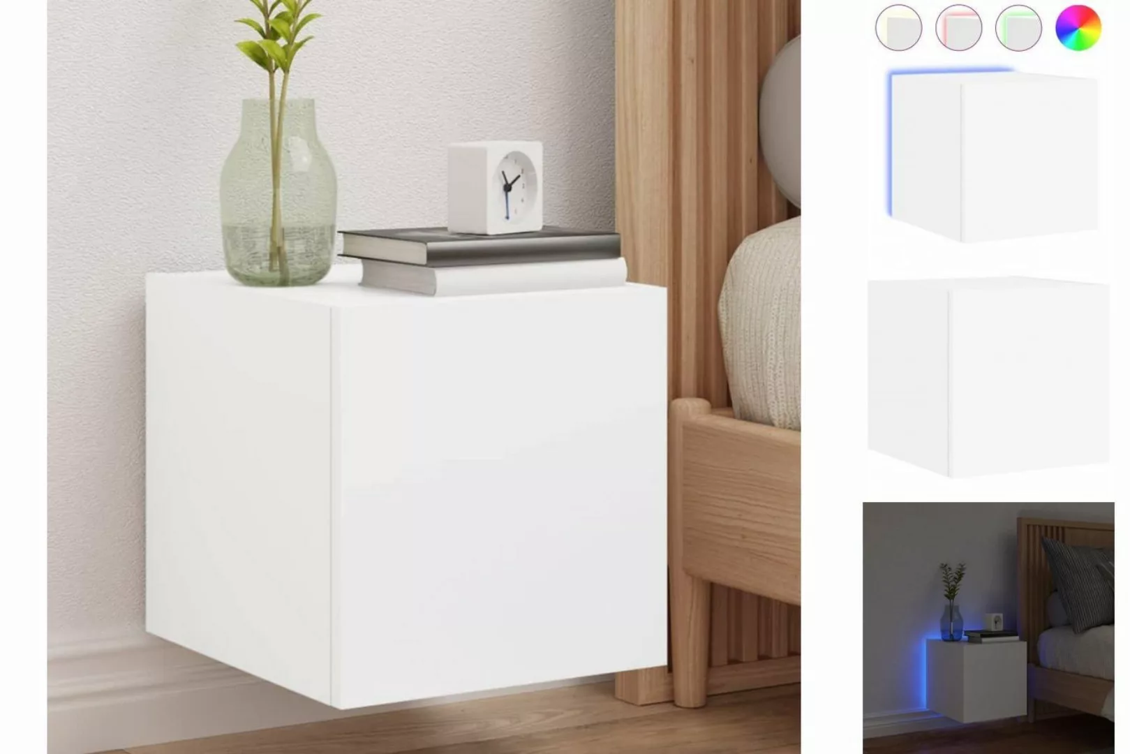 vidaXL Kleiderschrank TV-Wandschrank mit LED-Leuchten Weiß 30,5x35x30 cm Hä günstig online kaufen