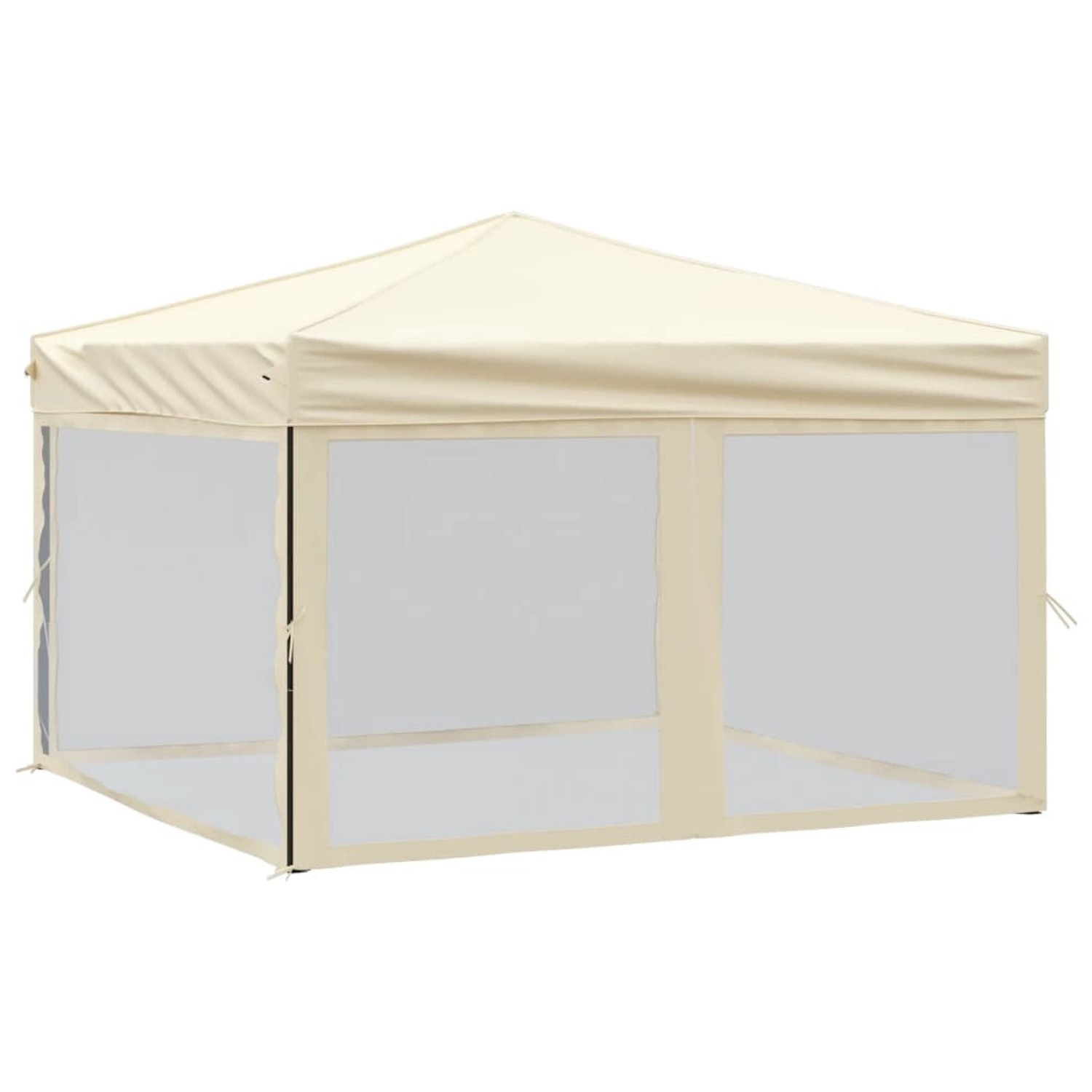 vidaXL Partyzelt Faltbar mit Seitenwänden Creme 3x3 m günstig online kaufen