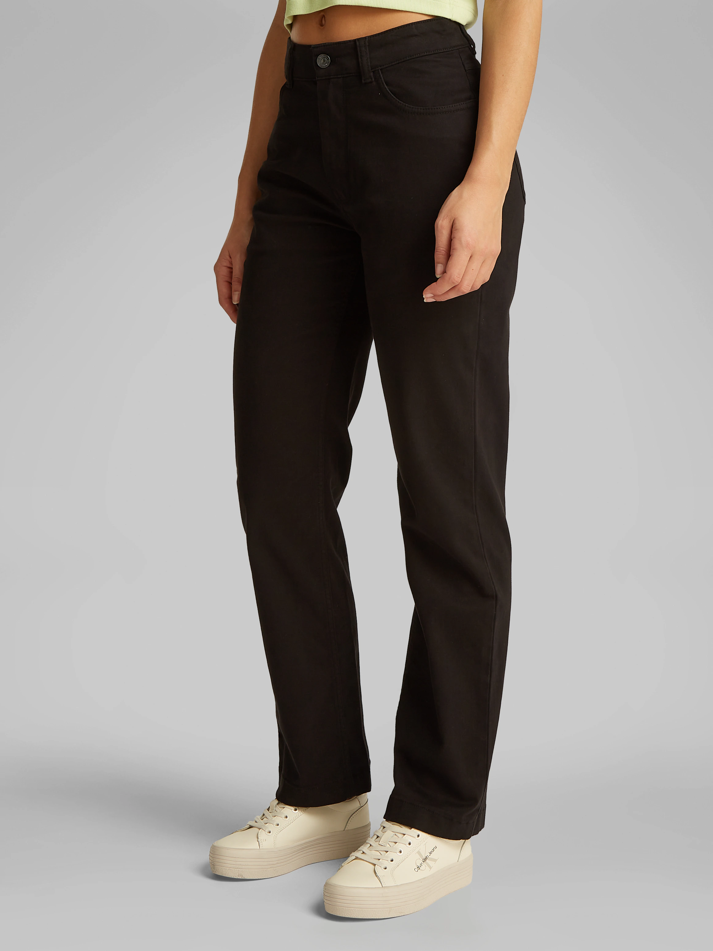 Calvin Klein Jeans Stretch-Hose "STRETCH HIGH RISE STRAIGHT PANT", aufgeset günstig online kaufen