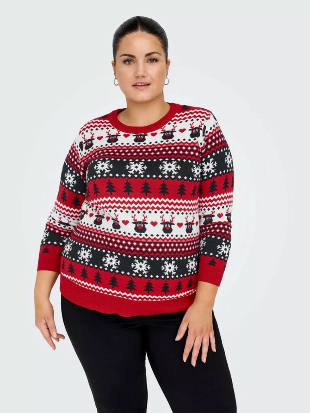 ONLY CARMAKOMA Strickpullover CARXMAS REINDEER LS O-NECK KNT günstig online kaufen